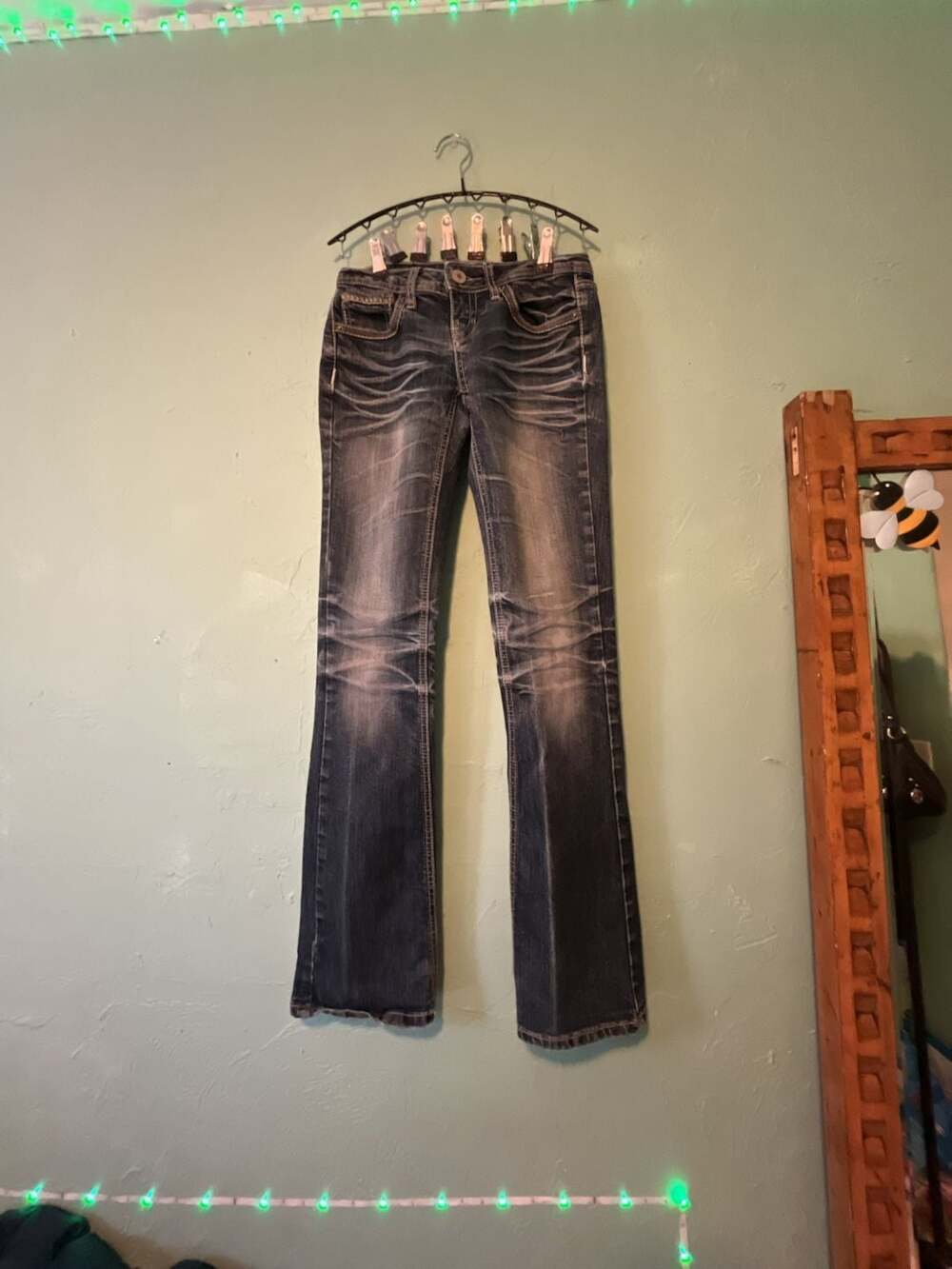 ZCO Jeans Women's Embellished Bootcut Distressed Denim Jeans
